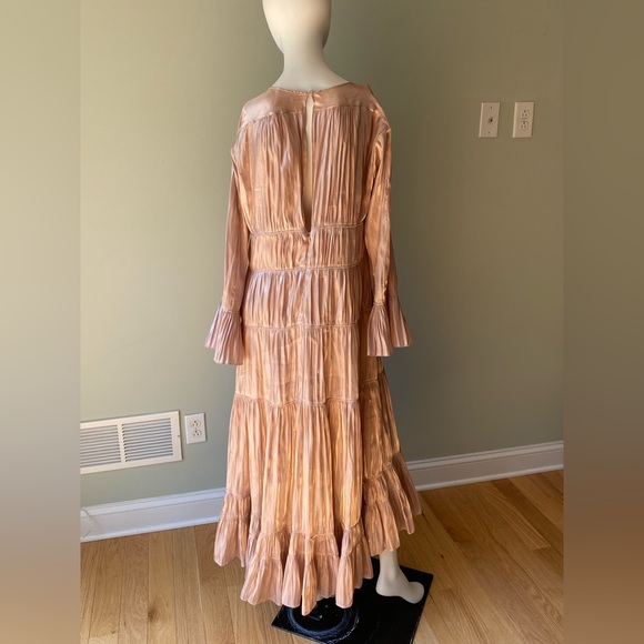 CINQ À SEPT Nina Tiered Satin Midi Dress 10 - Picture 6 of 9